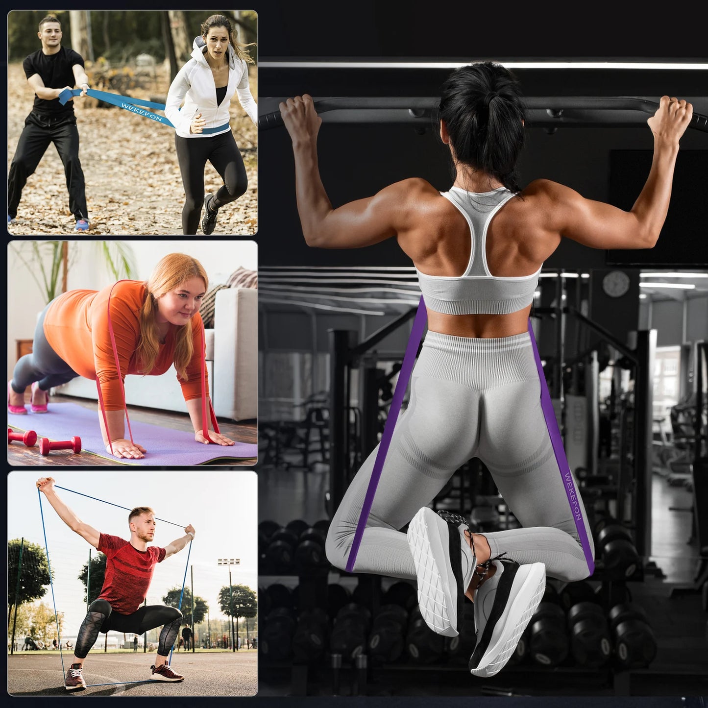 Set of 5 Pull Up Assistance Bands Thick Heavy Duty Resistance Bands Set Exercise Stretch Workout Fitness Band for Body Training