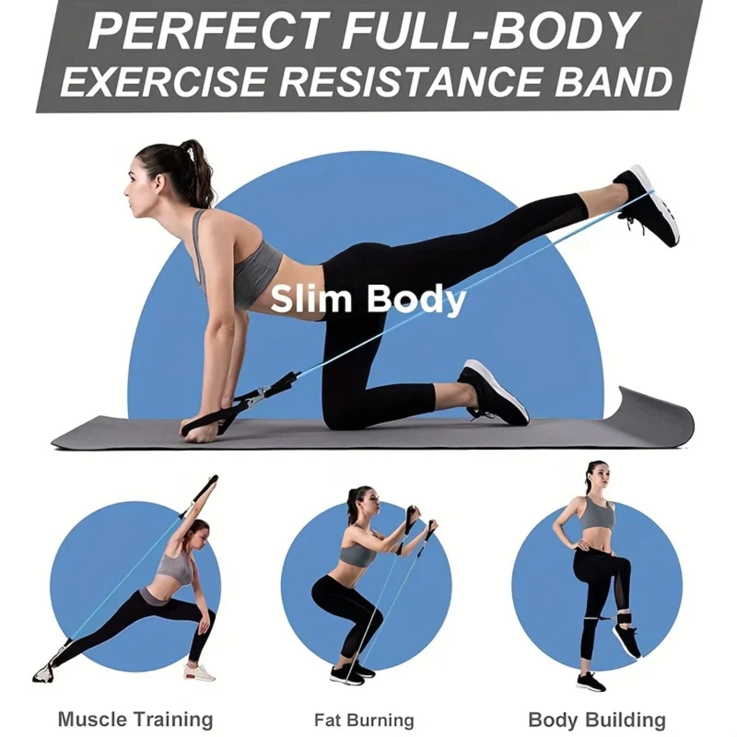 16Pcs Resistance Bands Set Women