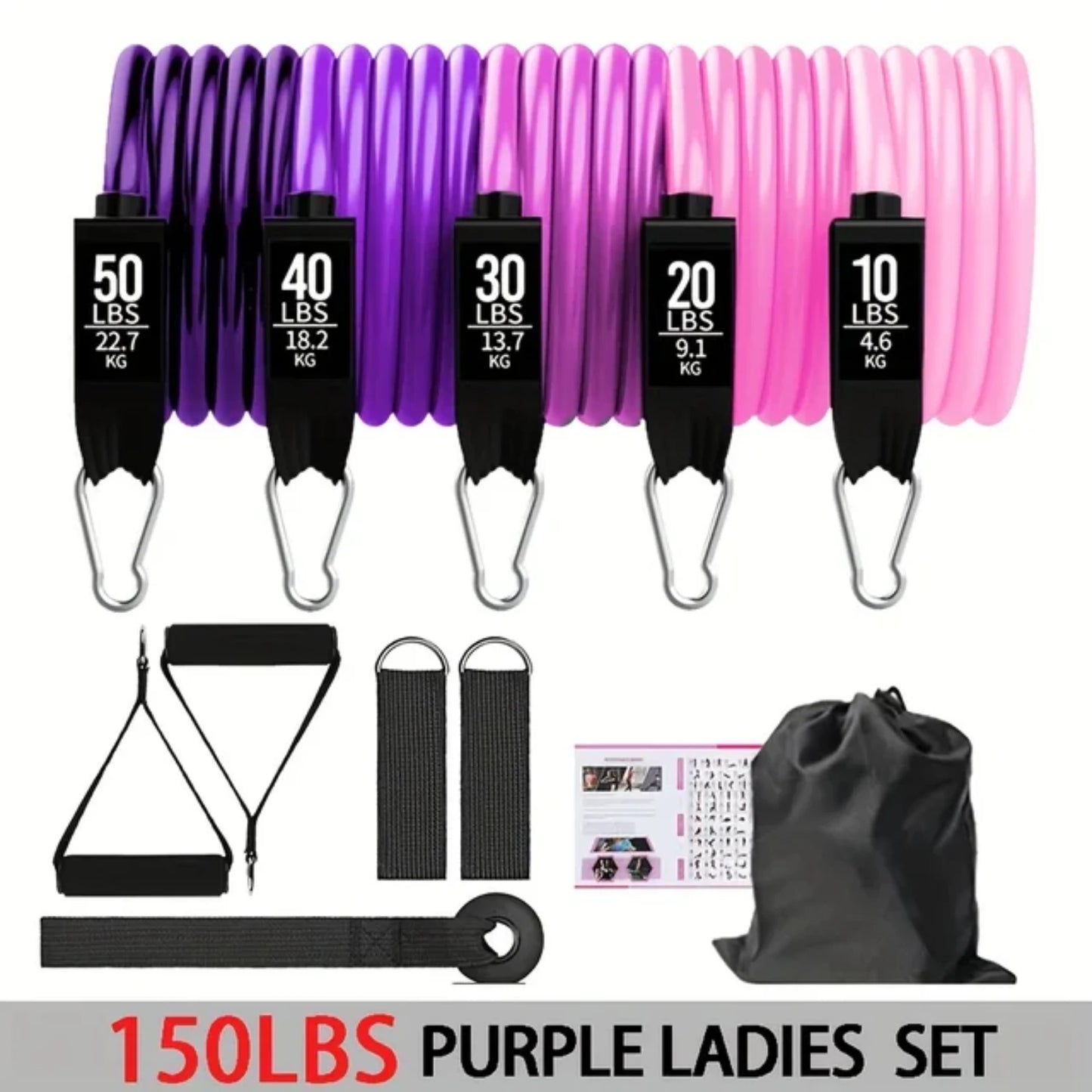 16Pcs Resistance Bands Set Women