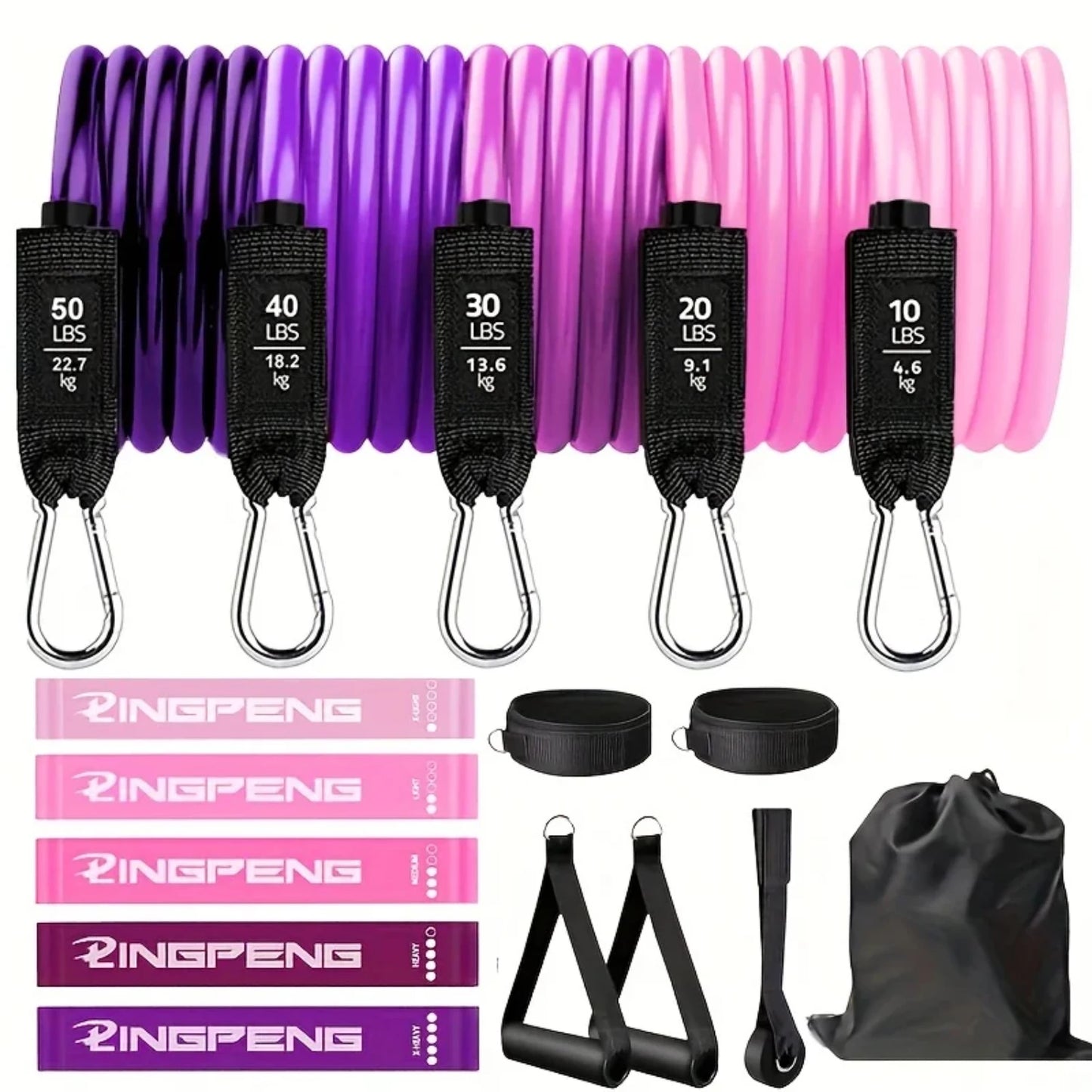 16Pcs Resistance Bands Set Women