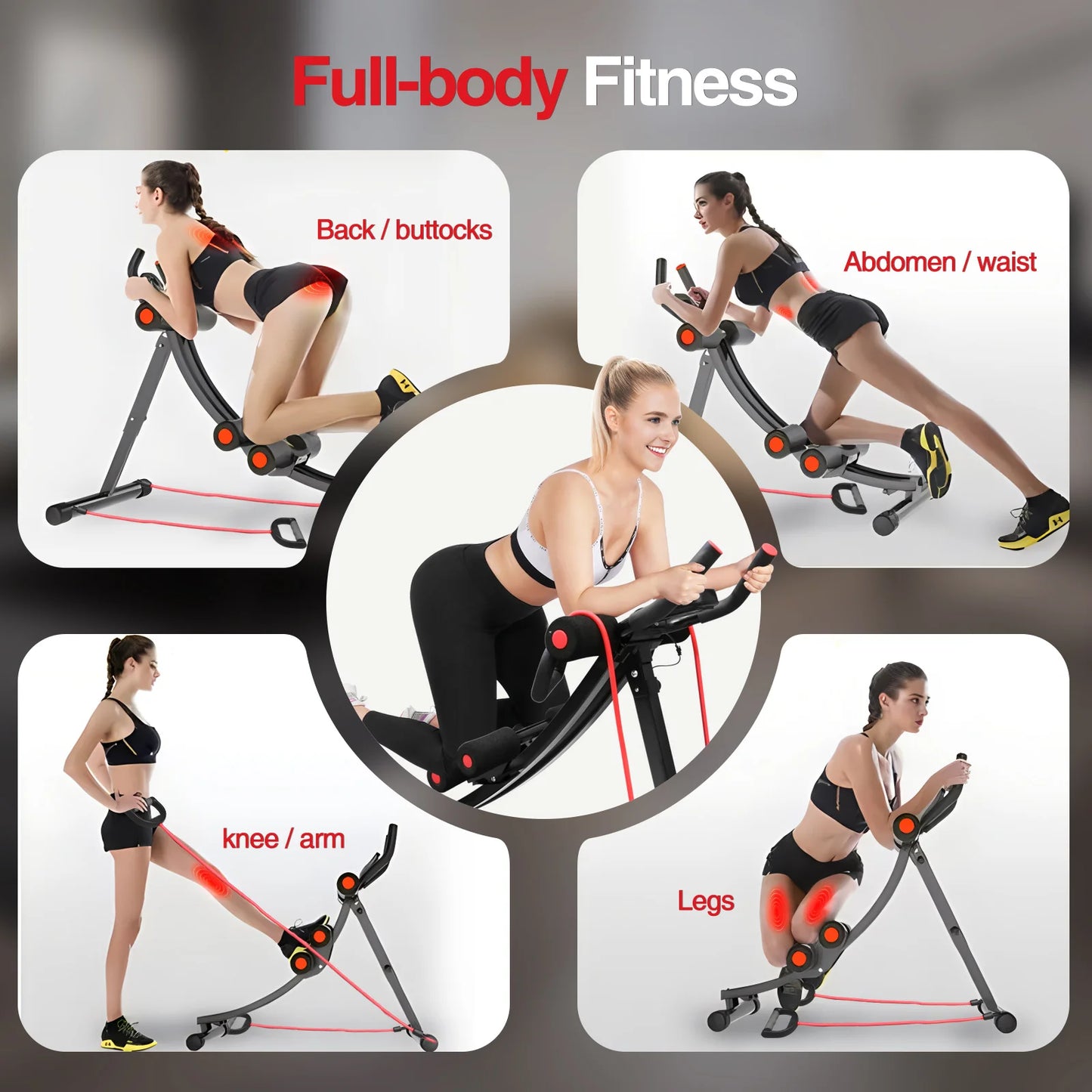 GIKPAL Foldable Ab Workout Machine LCD Display