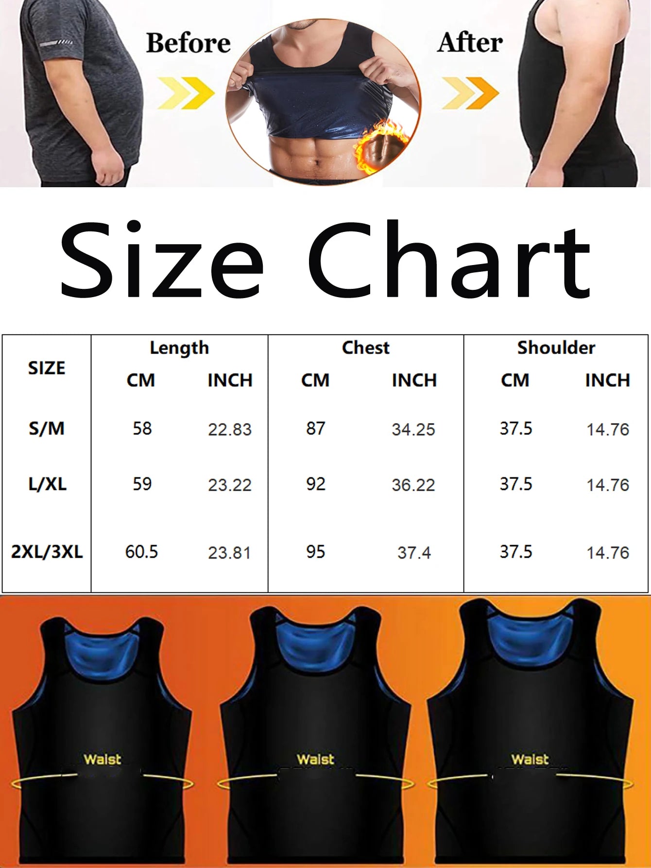 Men Sweat Workout Tank Top Shaper