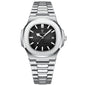 Luxury Classic Man Watches Luminous Date Stainless Steel Square Quartz Male Clock Waterproof Watch for Men Reloj +Box