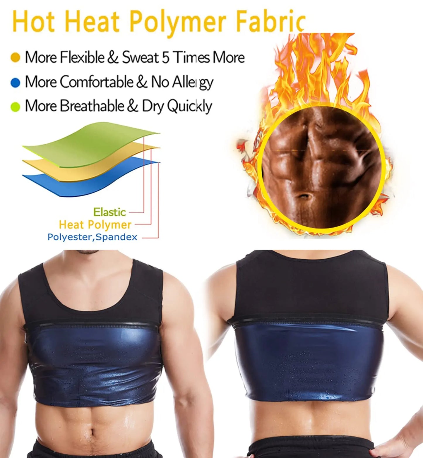 Men Sweat Workout Tank Top Shaper