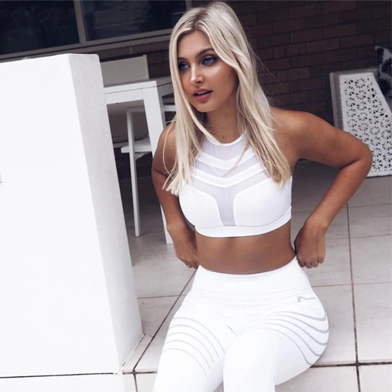 Summer Women Mesh Patchwork Sports Bra Running Fitness Vest Gym Workout Yoga Bra Sportswear Breathable Sport Crop Top