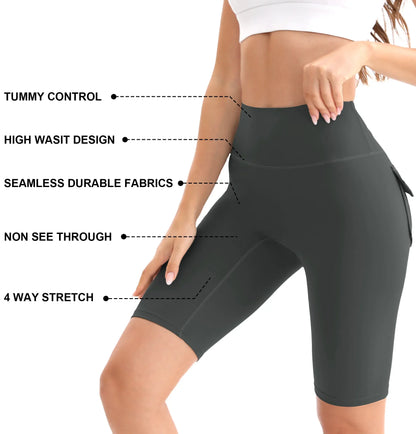 3pcs Women's High-waisted Gym Shorts