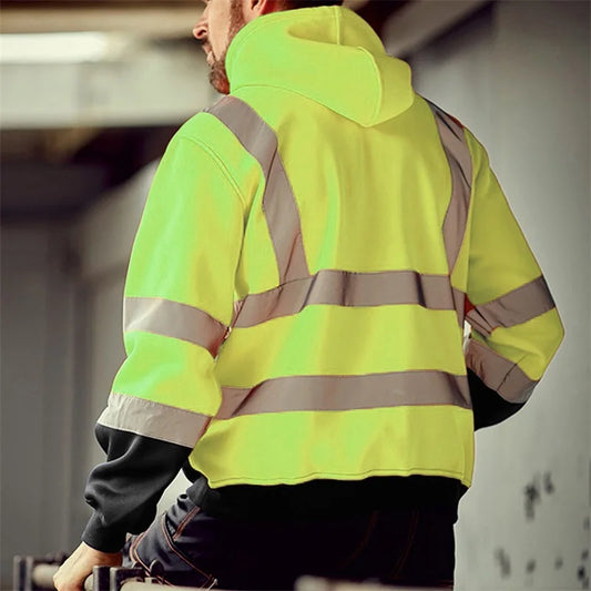 Men s Winter Reflective Hoodie Sweatshirts