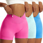 3 Pieces Women Solid Peach Hip Shorts