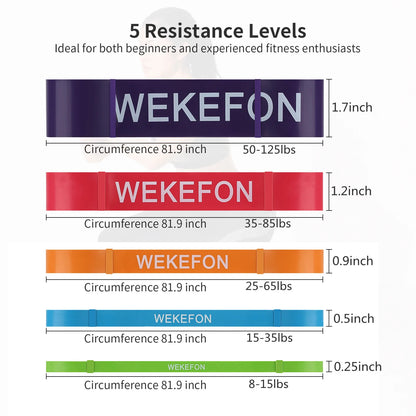 Set of 5 Pull Up Assistance Bands Thick Heavy Duty Resistance Bands Set Exercise Stretch Workout Fitness Band for Body Training