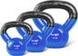 Blue Kettlebell Set, Vinyl Coated Weights