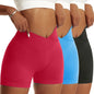 3 Pieces Women Solid Peach Hip Shorts
