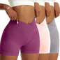3 Pieces Women Solid Peach Hip Shorts