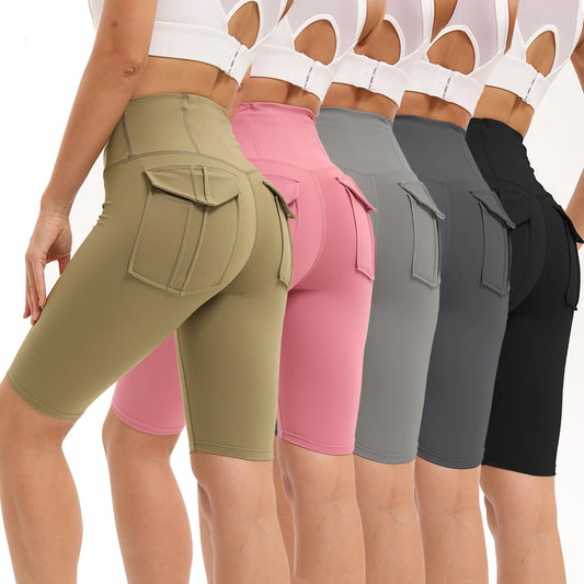 3pcs Women's High-waisted Gym Shorts