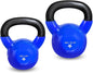 Blue Kettlebell Set, Vinyl Coated Weights