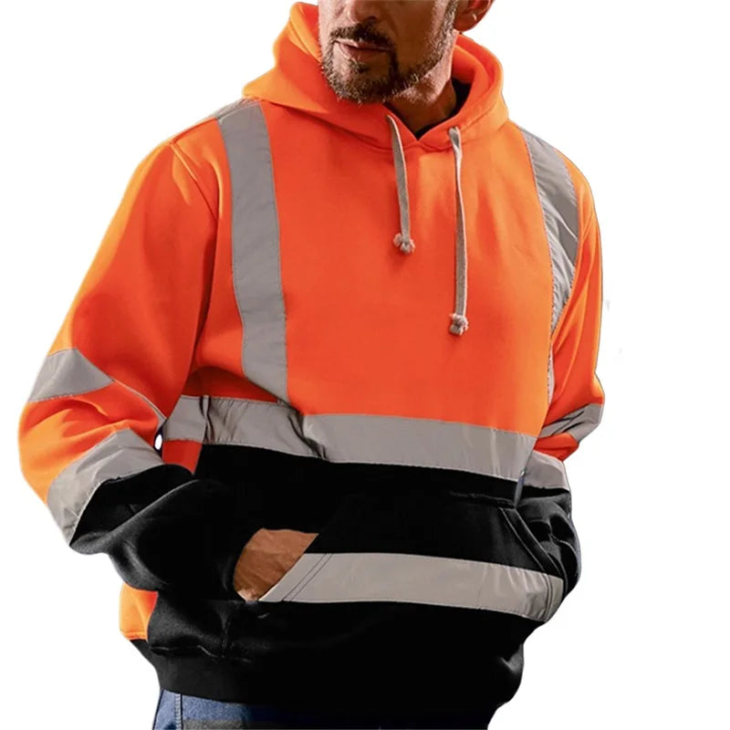 Men s Winter Reflective Hoodie Sweatshirts