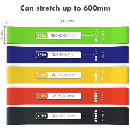 Resistance Bands Set for Men and Women, Pack of 5 Different Levels Elastic Band for Home Gym Long Exercise Workout