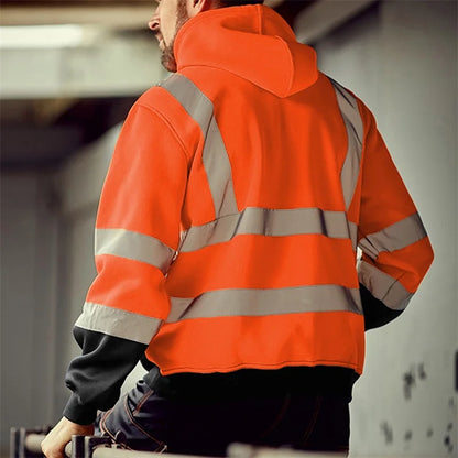 Men s Winter Reflective Hoodie Sweatshirts