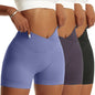 3 Pieces Women Solid Peach Hip Shorts