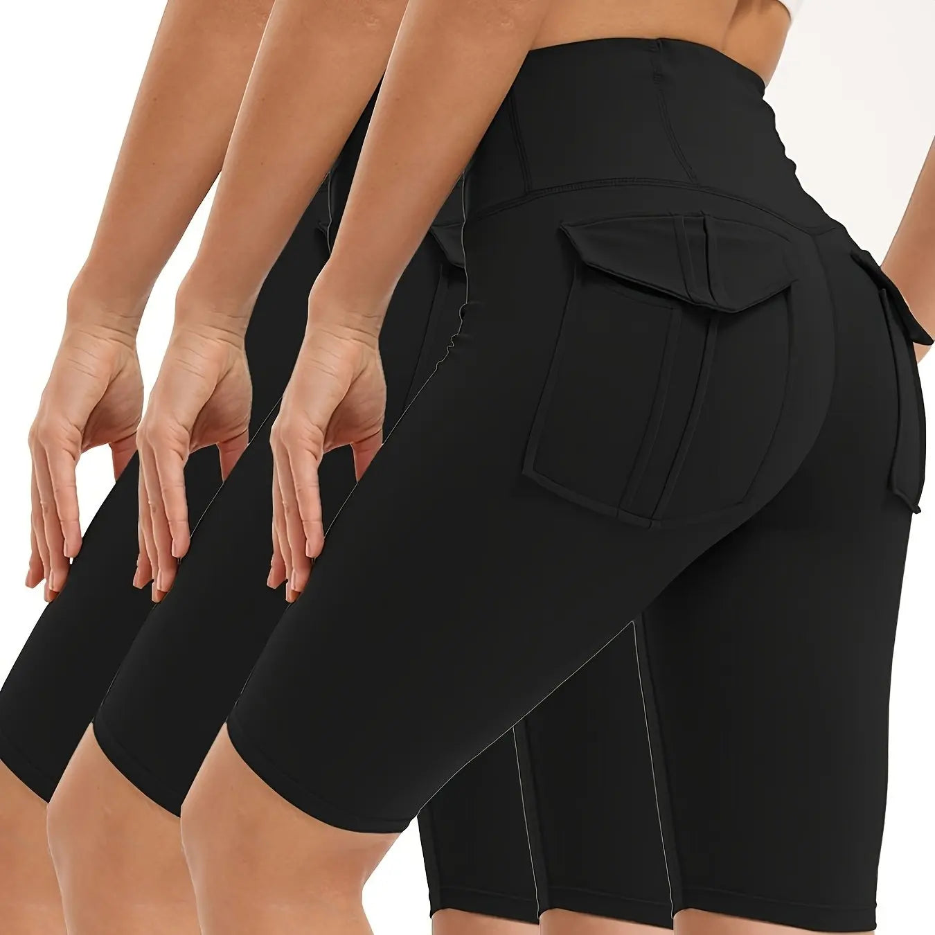 3pcs Women's High-waisted Gym Shorts