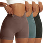 3 Pieces Women Solid Peach Hip Shorts