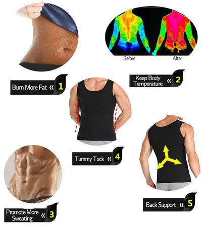 Men Sweat Workout Tank Top Shaper
