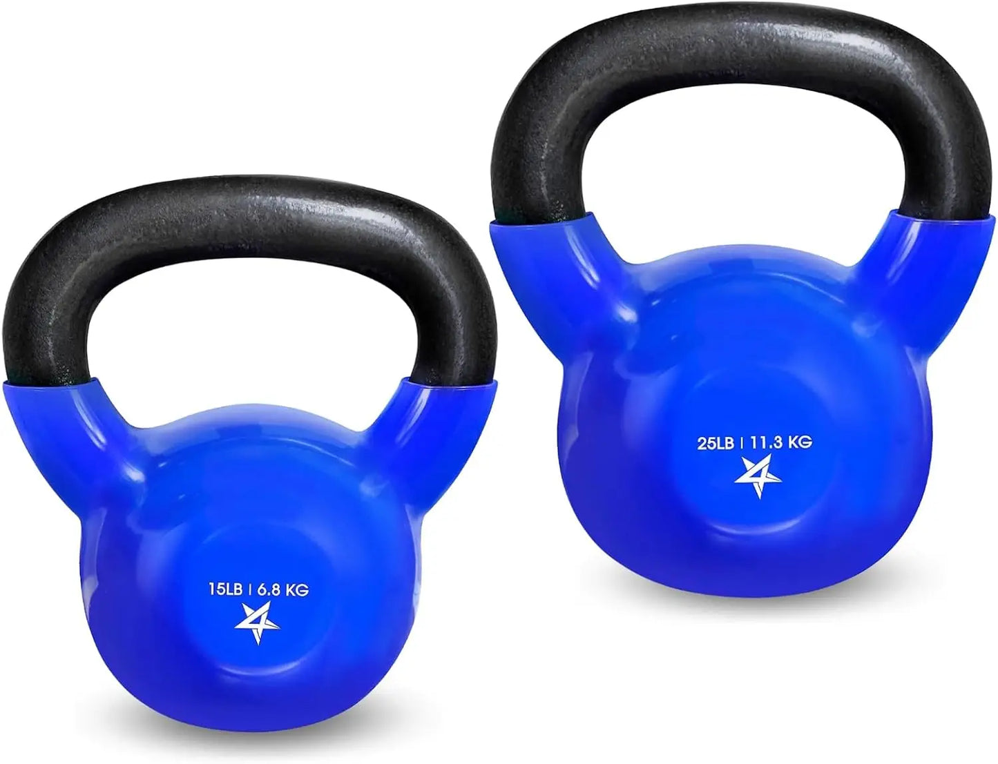 Blue Kettlebell Set, Vinyl Coated Weights