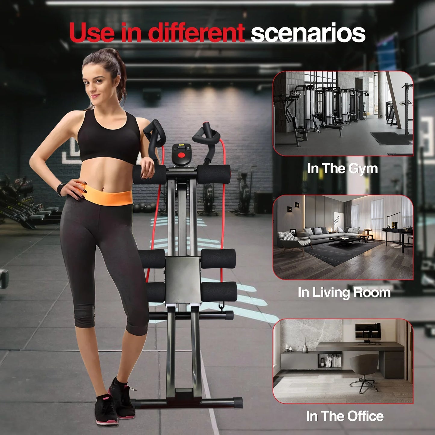 GIKPAL Foldable Ab Workout Machine LCD Display