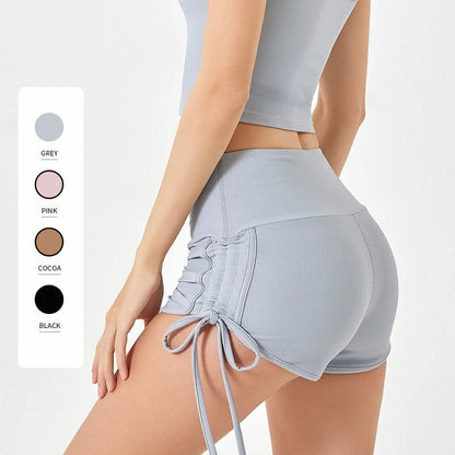 Women's Thin Drawstring Sports Yoga Shorts